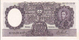 BILLETE DE ARGENTINA DE 1000 PESOS AÑOS 1966 A 1969 SIN CIRCULAR (UNC)  (BANKNOTE) (BARCO-SHIP) - Argentine