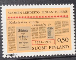 Finland 1971, 200th Anniversary Of Finish Press, MNH Single Stamp - Unused Stamps