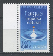 ANDORRE 2001 N° 546 ** Neufs MNH Superbes C 2.50 € L'eau Richesse Naturelle Composition Goutte Europa - Ongebruikt