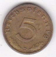 5 Reichspfennig 1938 D MUNICH. Bronze-aluminium.  - 5 Reichspfennig