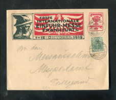 "DEUTSCHES REICH" 1919, Privatganzsachenumschlag Mi. PU 42 C 10 "Einfuhr-Messe Frankfurt" Stempel "Messepostamt" (80028) - Covers