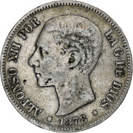 Espagne, Alfonso XII, 5 Pesetas, 1878, Madrid, Argent, TB+, KM:676 - Erstausgaben