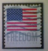 United States, Scott #5791, Used(o), 2023 Booklet, Freedom Flag, (63¢), Gray, Blue, And Red - Oblitérés