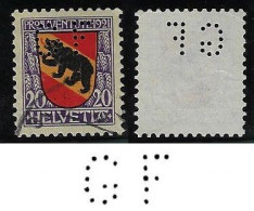 Switzerland 1921/1925 Stamp Perfin GF By George Fisher From Schaffhausen Lochung Perfore - Perfins