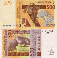 West African States, GUINEA (GUINÉ) BISSAU, 500 CFA, 2018, Code S, P-New, UNC - États D'Afrique De L'Ouest