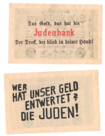 Two WW2 Germany Nazi Propaganda FORGERY Overprint On Genuine 10 Million1923 Banknote VF++ - Sonstige & Ohne Zuordnung