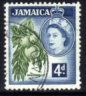 Jamaica 1956 QE2 4d Breadfruit SG 164 Used ( D1243 ) - Jamaïque (...-1961)
