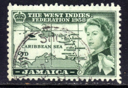 Jamaica 1958 QE2 2d Caribbean Federation Used SG 175 ( E1045 ) - Jamaïque (...-1961)