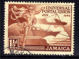 Jamaica 1949 KGV1 1 1/2d Red Brown 75th UPU Used SG 145 ( C1184 ) - Jamaïque (...-1961)