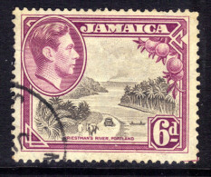 Jamaica 1938 KGV1 6d Priestmans River Portland Used SG 128a ( D239 ) - Jamaïque (...-1961)