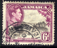 Jamaica 1938 KGV1 6d Priestmans River Portland Used SG 128a ( C1278 ) - Jamaïque (...-1961)