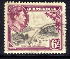 Jamaica 1938 KGV1 6d Priestmans River Portland Used SG 128a ( D229 ) - Jamaïque (...-1961)