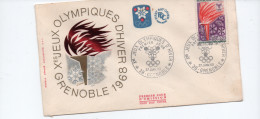 Enveloppe    JEUX OLYMPIQUES D HIVER   GRENOBLE  1968 - Gebruikt