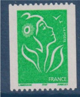 Type Marianne De Lamouche TVP Vert De Roulette ITVF Neuf Gommé N°3742 Et Numéro Noir 388 Au Verso à Gauche - Coil Stamps