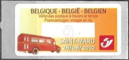Belgium Belgique Belgien 2010 ATM Machine Stamp Saint-Mard Post Bus Mi. No. 70 "2" MNH Neuf ** Postfrisch - Ungebraucht