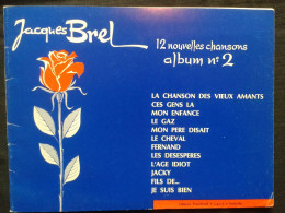 JACQUES BREL 12 NOUVELLES CHANSONS ALBUM 2 PIANO PARTITION MUSIQUE ED POUCHENEL - Vocals