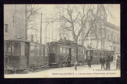 CPA 38 - PONT DE CHERUY - LE NOUVEAU TRAMWAY DE LYON - Pont-de-Chéruy