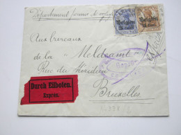 1916 , Eilbrief Aus  Charleroi - OC26/37 Etappengebied.