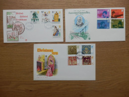 LOT DE 3 ENVELOPPES FDC 1976 CHRISTMAS ALEXANDER GRAHAM BELL BRITISH CULTURAL TRADITIONS - 1971-1980 Em. Décimales