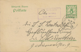 BAYERN ORTSSTEMPEL STEPHANSKIRCHEN K1 Und Violette RA3 Posthilfstelle-Stempel 1909 - Postal  Stationery