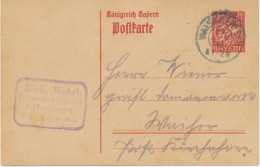 BAYERN ORTSSTEMPEL WAISCHENFELD K2 1919 Auf 10 Pf Wappen GA - Postal  Stationery
