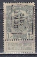 1897 Voorafstempeling Op Nr 81A - GENT 1912 GAND  - Positie A - Roller Precancels 1910-19