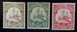 Deutsche Kolonien - Marshall-Inseln Mi 13-15 (*) Ohne Gummi/NG , Freimarke - Marshalleilanden