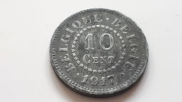 BELGIQUE/BELGIE ALBERT PREMIER 10 CENTIMES 1917 ZINC OCCUPATION ONLY 1.447.300 EX. COTES : 10€-25€-50€-110€ - 10 Cents