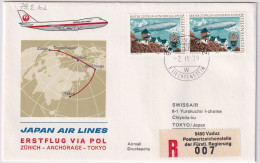 79.1.  BL - Japan Air Lines Erstflug Vir Nordol Zürich - Anchorge - Tokyo - Gelaufen Ab Liechtenstein - Air Post