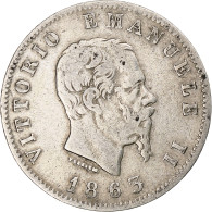 Monnaie, Italie, Vittorio Emanuele II, Lira, 1863, Torino, TB+, Argent, KM:5a.2 - 1861-1878 : Victor Emmanuel II