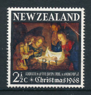 Timbre :  NEW ZEALAND, NOUVELLE ZELANDE (1968), Christmas, Adoration Of The Shepherds, Gerard Van Honthorst, Oblitéré - Oblitérés