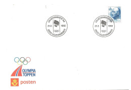 Norge Norway 1992 Olympic Games Lillehammer, Special Cover / Special Cancellation Olympiatoppen/Posten - Lettres & Documents