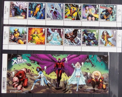 Great Britain 2023, X-Men, Two MNH Stamps Strips And S/S - Ohne Zuordnung