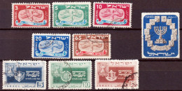 Israele 1948/52 Y.T.10/14,18/20,53 O/Used VF - Oblitérés (sans Tabs)