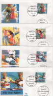 Germany Deutschland 1995 FDC X4 Fur Den Sport, Gymnastics Boxing Volleyball Rowing Kayak, Canceled In Berlin - 1991-2000