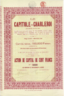 - Titre De 1919 - Le Capitole - Charleroi - Société Anonyme  - N° 0969 - Cinéma & Theatre