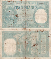 France / 20 Francs / 1917 / P-74(a) / VF - 20 F 1916-1919 ''Bayard''