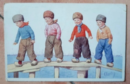 Cartolina D'epoca Illustrata  Karl Feiertag   Viaggiata 1912 Con Bambini. - Feiertag, Karl