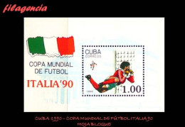 CUBA MINT. 1990-03 COPA MUNDIAL DE FÚTBOL ITALIA 90. HOJA BLOQUE - Ungebraucht