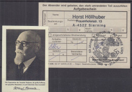 ⁕ Austria 1995 ⁕ Aufgabeschein - Receipt - Österreichische Posting Coupon 50th UNO ⁕ With A Photo "Dr. Karl Renner" - Brieven En Documenten