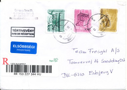 Hungary Registered Cover Sent To Denmark 2009 - Covers & Documents