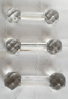 3 PORTE COUTEAU ANCIEN EN VERRE TRANSPARENT Petites ébréchures Par Endroit - Glass & Crystal