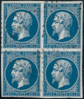 Obl. N°14A 20c Bleu, Type I, Bloc De 4 - TB - 1853-1860 Napoléon III