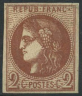 * N°40B 2c Brun-rouge R2 - TB - 1870 Bordeaux Printing