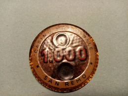 9854" FICHES-CHIPS-CASINO MUNICIPALE-SANREMO DA LIRE 1.000 " - Casino