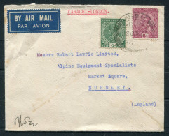 India Jubbal Karachi Airmail Cover - Robert Lawrie Ltd. Alpine Equipment, Burnley  - 1911-35 Roi Georges V