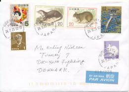 Japan Cover Sent To Denmark 24-11-2021 With More Topic Stamps - Brieven En Documenten