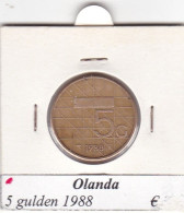 PAESI BASSI OLANDA 5 GULDEN  BEATRIX  ANNO 1988 COME DA FOTO - 1980-2001 : Beatrix