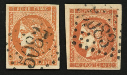 40c BORDEAUX (n°48) GC 5082 (BEYROUTH) Et 40c BORDEAUX (n°48) GC 5083 (CONSTANTINOPLE). TTB. - 1849-1876: Klassieke Periode