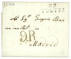 1820 87 VOLTRI + Taxe Espagnol .R  Sur Lettre Avec Texte Daté CELLE Pour MADRID (ESPAGNE). TTB. - 1792-1815: Veroverde Departementen